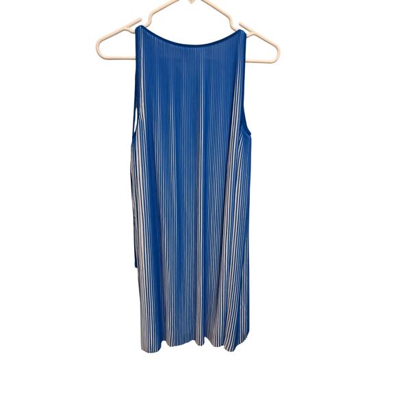 Max Studio Blue White Accordion Pleated Dress XS - Picture 4 of 10